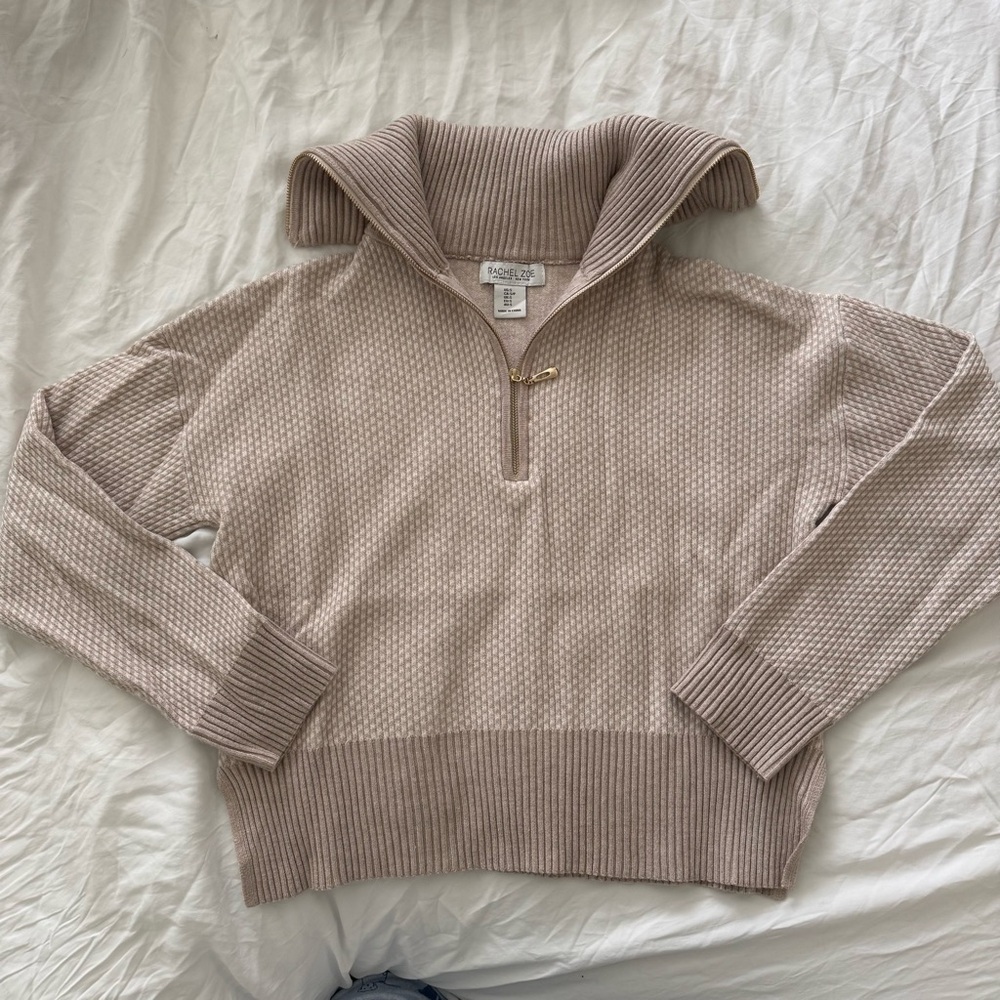Cream Rachel Zoe Quarter Zip Sweater Size S